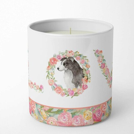 CAROLINES TREASURES 3.75 x 3.25 in. Unisex Border Collie Love 10 oz Decorative Soy Candle WDK4690CDL